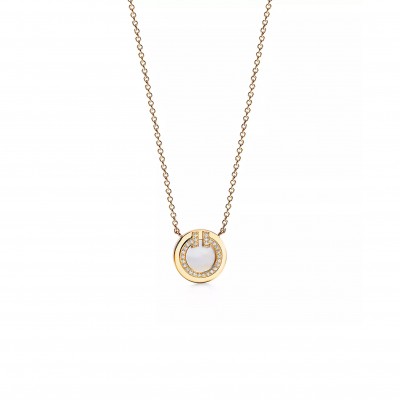 TIFFANY T DIAMOND AND MOTHER-OF-PEARL CIRCLE PENDANT 67520521